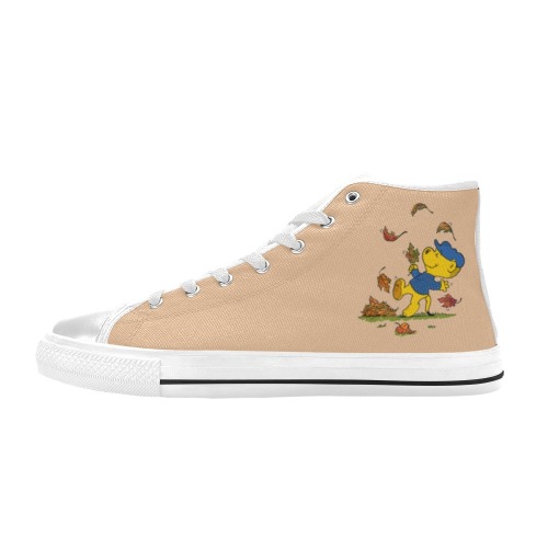 Ferald Amongst The Autumn Leaves High Top Canvas Shoes for Kid (Model 017)
