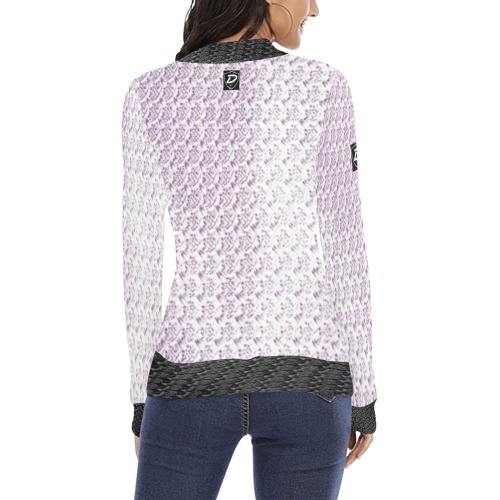 DIONIO Clothing - Women's Mock Neck Sweater (White) Women's All Over Print Mock Neck Sweatshirt (Model H43)
