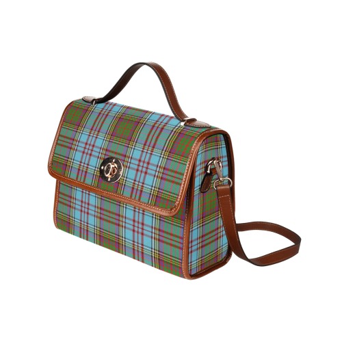 Clan Anderson Tartan Waterproof Canvas Bag-Brown (All Over Print) (Model 1641)