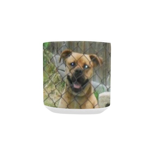 A Smiling Dog Heart-shaped Morphing Mug