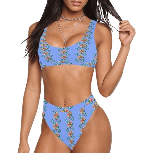 Butterfly Sport Top & High-Waisted Bikini Swimsuit (Model S07)