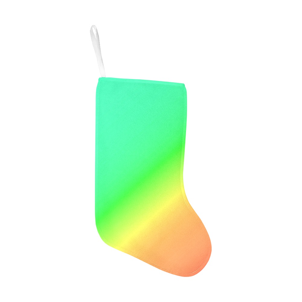 Diagonal Ombre Green Christmas Stocking (Without Folded Top)