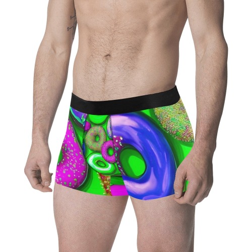 Colorful Donuts Green Men's All Over Print Boxer Briefs (Model L34)