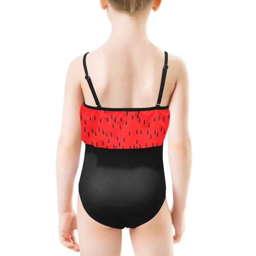 Watermelon Kids' Spaghetti Strap Ruffle Swimsuit (Model S26)