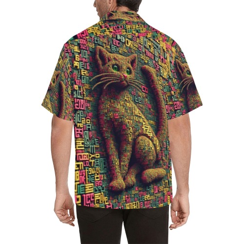 3D cat Hawaiian Shirt (Model T58)