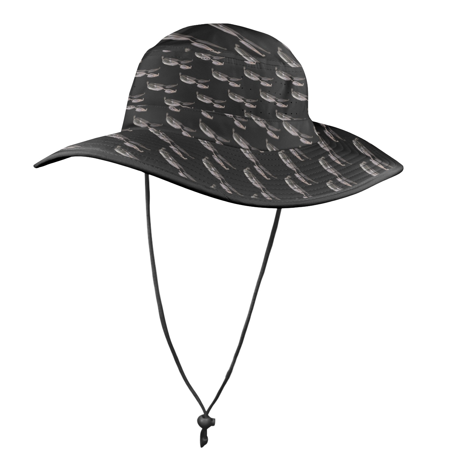 Sunglass Clip Wide Brim Bucket Hat