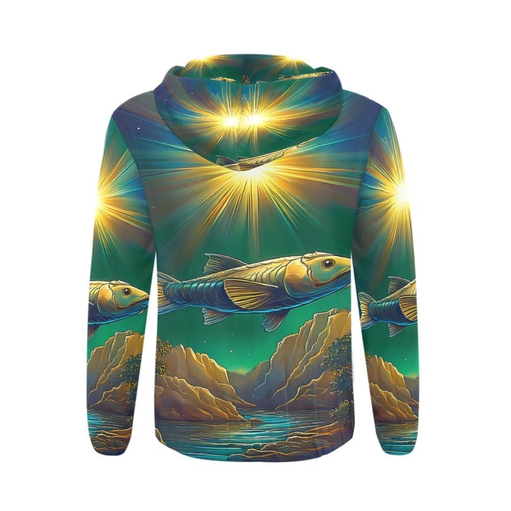 Celestial Swim All Over Print Full Zip Hoodie for Men (Model H14)