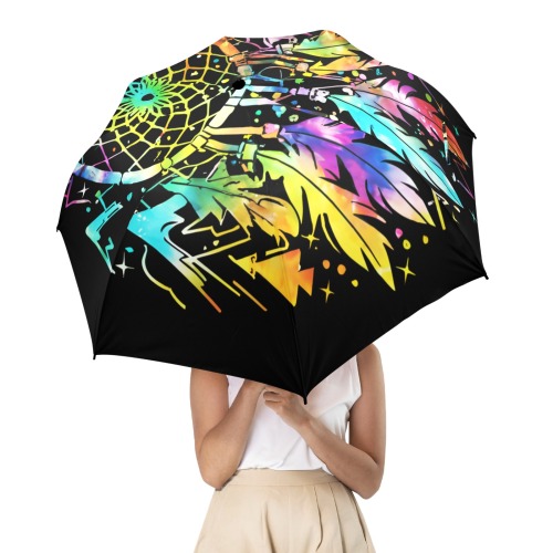 (Mystical Mountain Dream Catchers Semi-Automatic Foldable Umbrella (Model U12)
