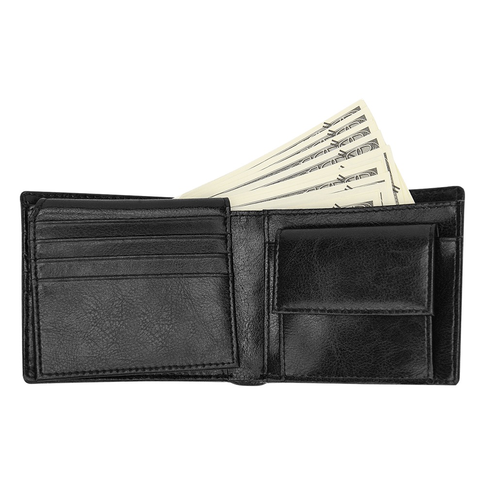 Cerulean Swirls Bifold Wallet with Coin Pocket (Model 1706)