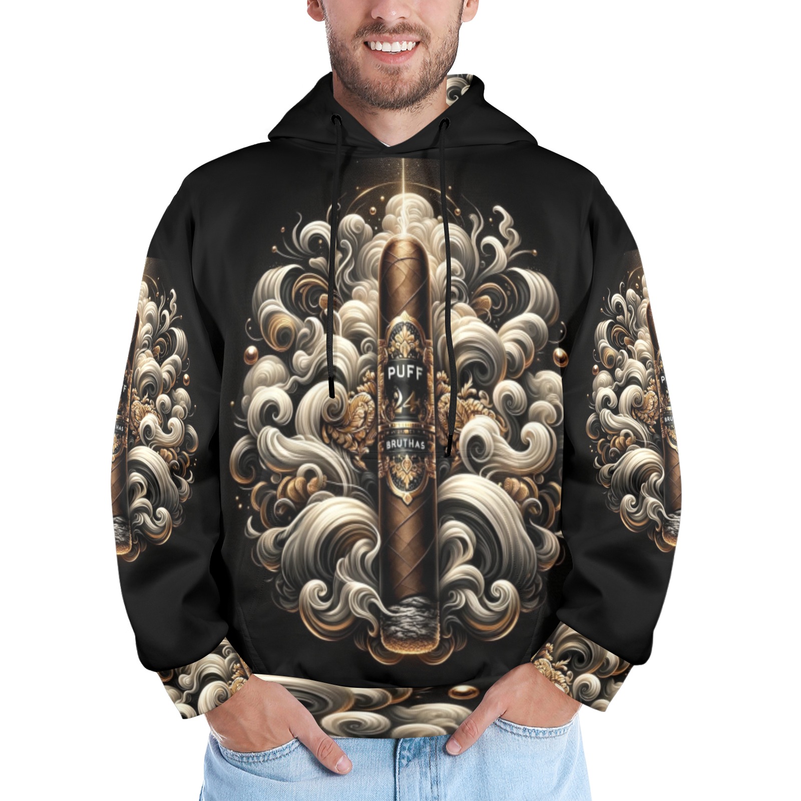 PB Black smoke Men's All Over Print Hoodie (Model H61)