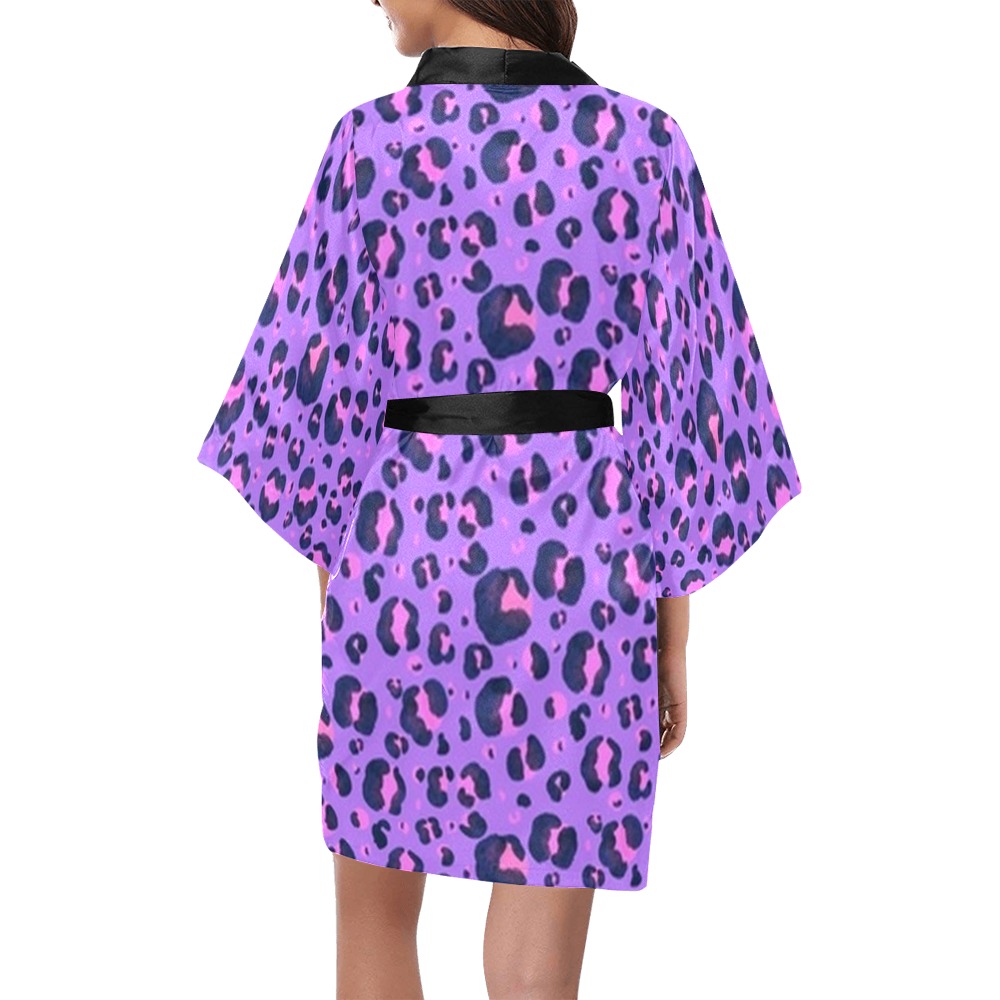 Pink and Purple Animal Print Kimono Robe