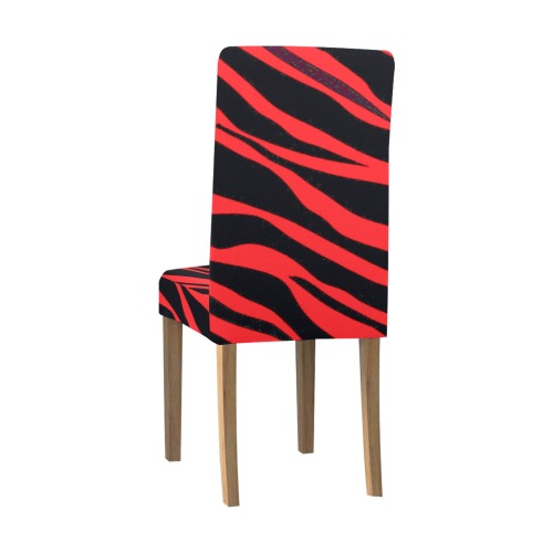 Red Zebra Stripes Removable Dining Chair Cover