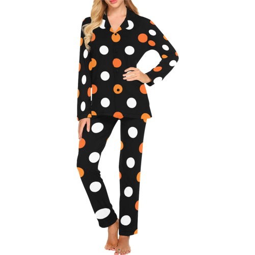 Halloween Polka Dots Women's Long Pajama Set