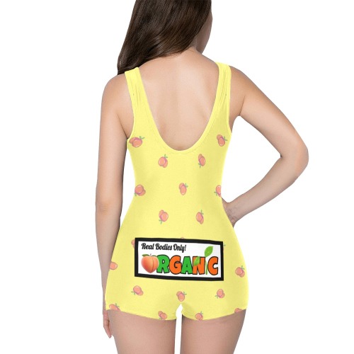 Bodysuit Short Yellow Classic One Piece Swimwear (Model S03)