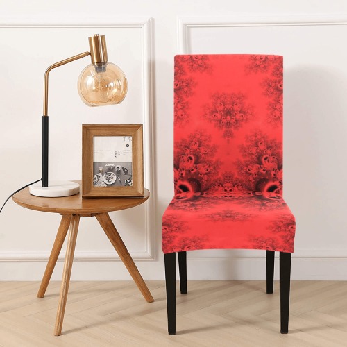 Autumn Reds in the Garden Frost Fractal Chair Cover (Pack of 4)