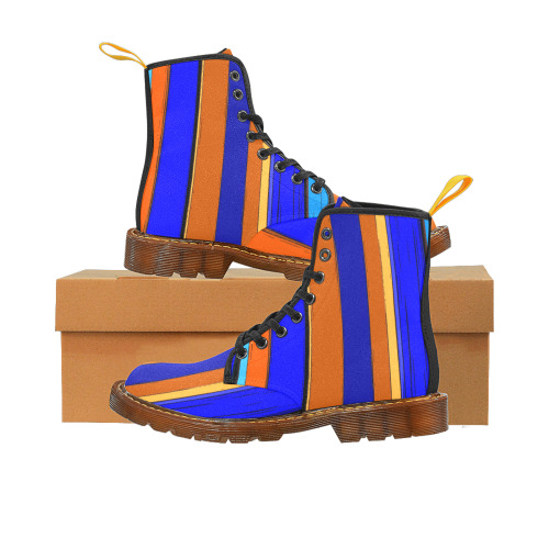 Abstract Blue And Orange 930 Martin Boots For Men Model 1203H