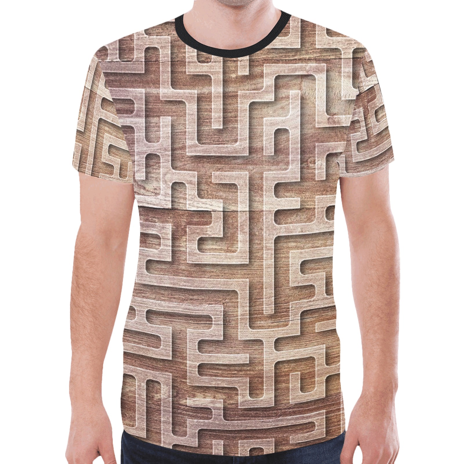 Wooden Maze New All Over Print T-shirt for Men (Model T45)