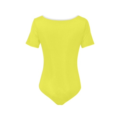 color maximum yellow Women's Short Sleeve Bodysuit