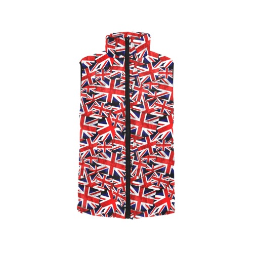 Union Jack British UK Flag Men's Padded Vest Jacket (Model H44)