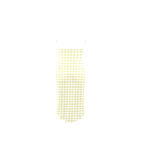Pale Yellow Gingham Spaghetti Strap Backless Beach Cover Up Dress (Model D65)