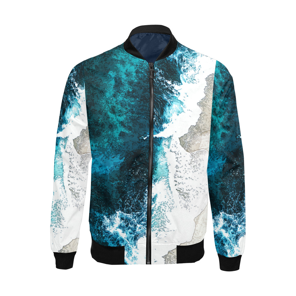 Ocean And Beach All Over Print Bomber Jacket for Men (Model H19) | ID ...