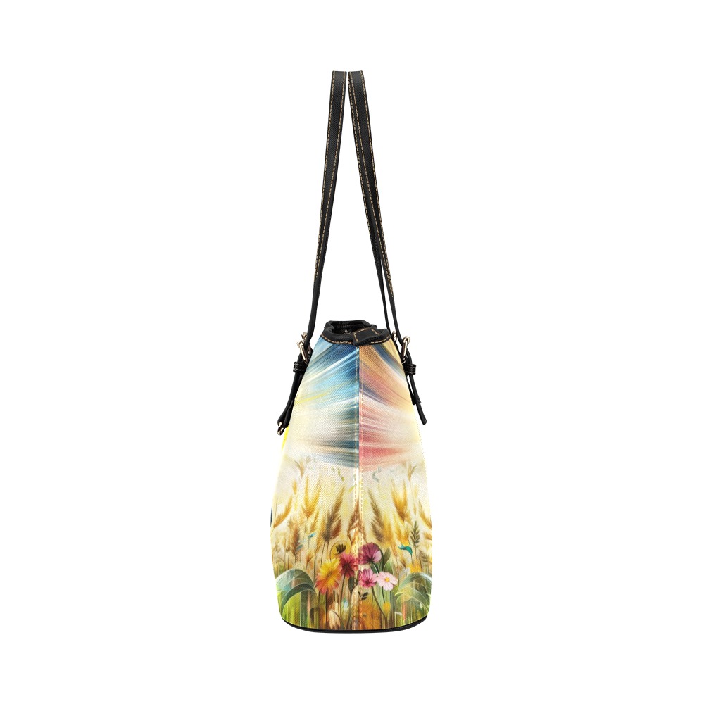Mother Nature Leather Tote Bag/Large (Model 1651)