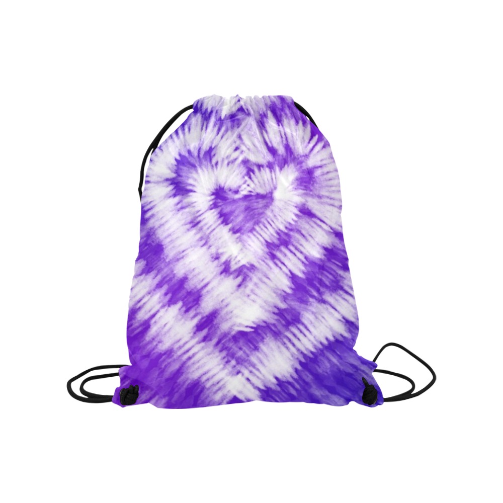 mochila corazon violeta Medium Drawstring Bag Model 1604 (Twin Sides) 13.8"(W) * 18.1"(H)