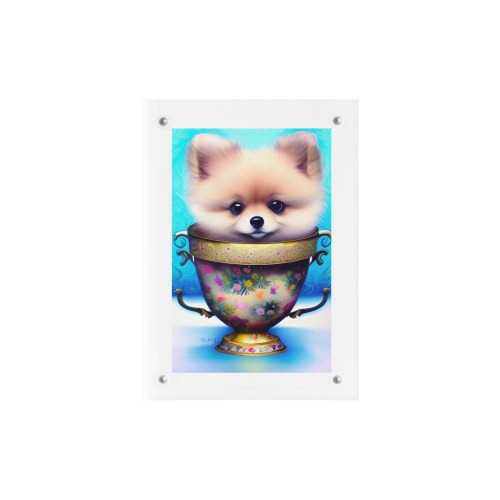 Teacups Puppies 9 Acrylic Magnetic Photo Frame 5"x7"