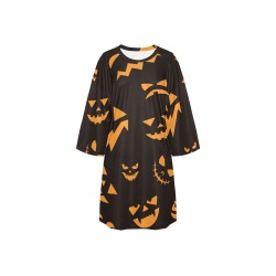 Halloween Pumpkin Nightshirt Women's Oversized Sleep Tee (Model T74)