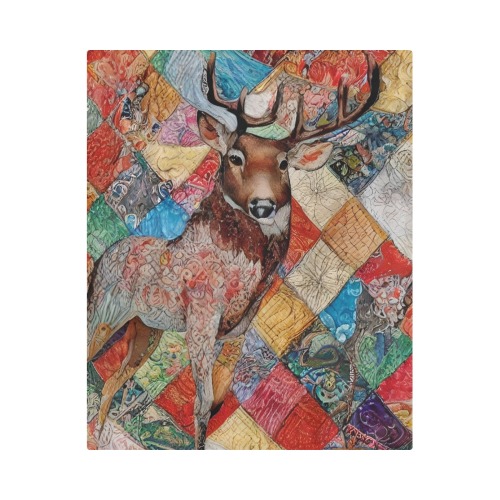 Boho Aesthetic Simulated Quilt Artwork Duvet Cover 86"x70" ( All-over-print)