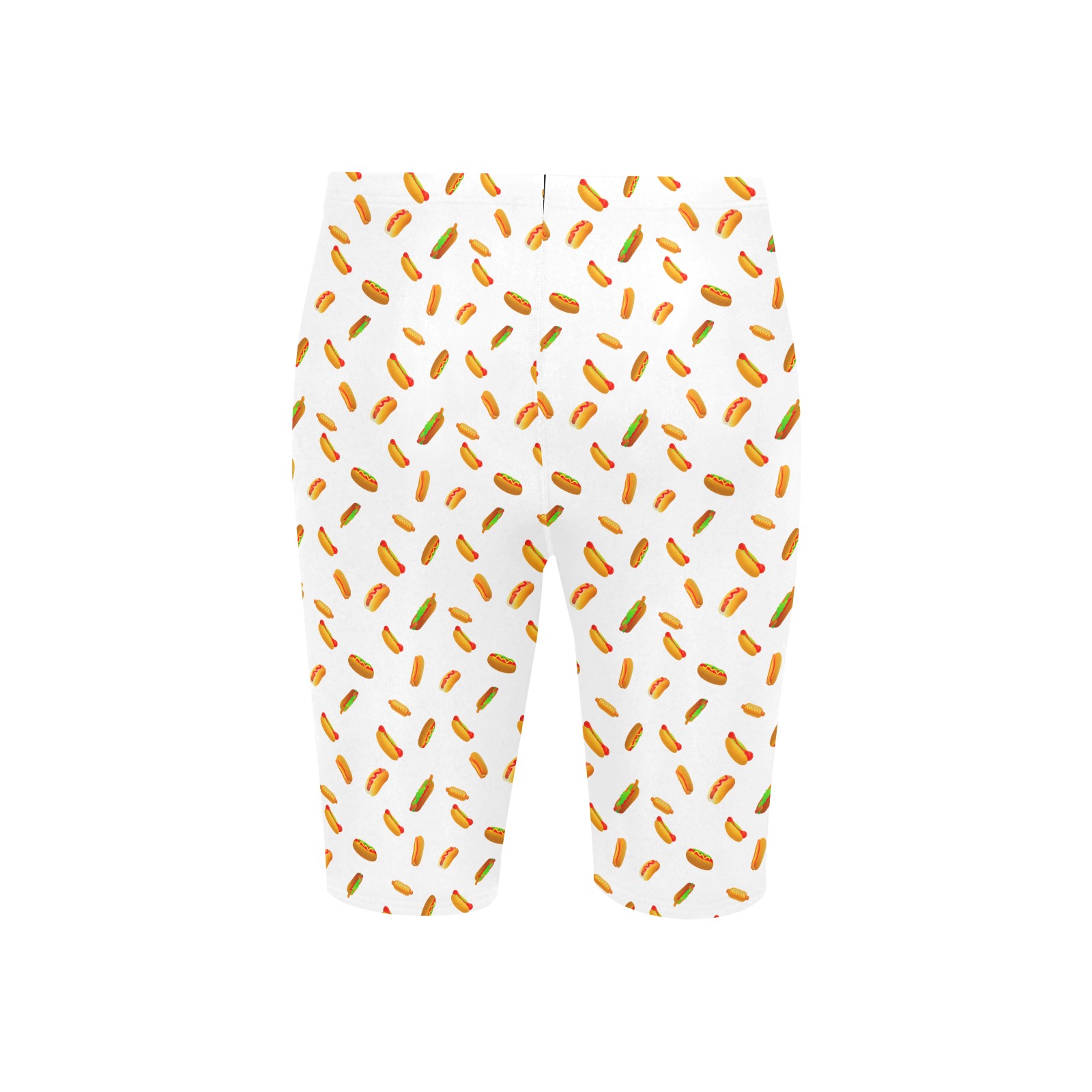 Hot Dog Pattern - White Men's Knee Length Swimming Trunks (Model L58)