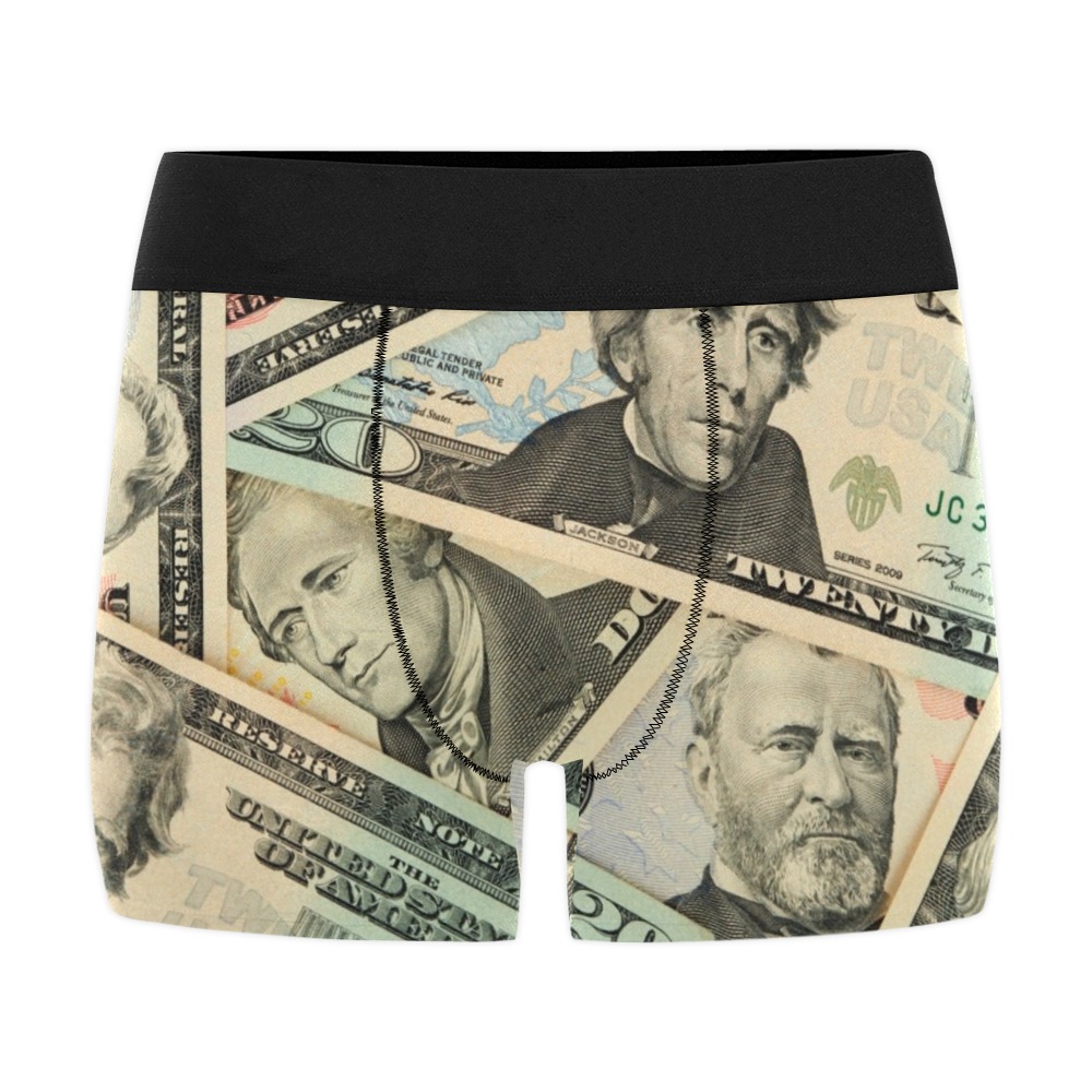 US PAPER CURRENCY Men's Boxer Briefs with Merged Design (Model  L10)
