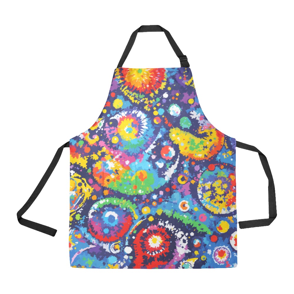 Beautiful modernist abstract art. Tie-dye colors. All Over Print Apron