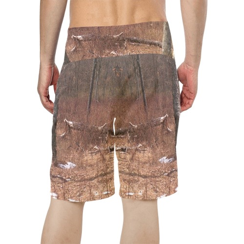 Falling tree in the woods Men's All Over Print Board Shorts (Model L16)