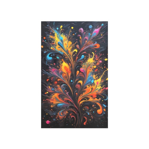 Splendid decorative floral figures on dark art. Art Print 19‘’x28‘’