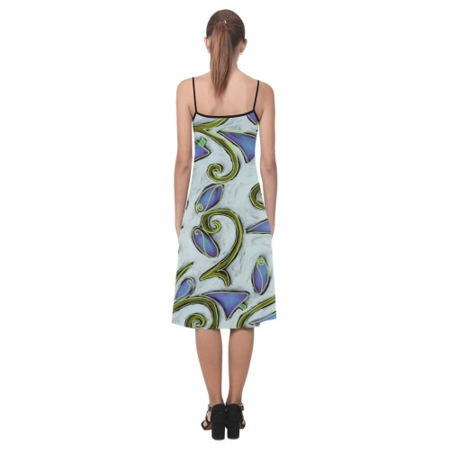 Funky Flowers Abstract Art to Wear Alcestis Slip Dress (Model D05)