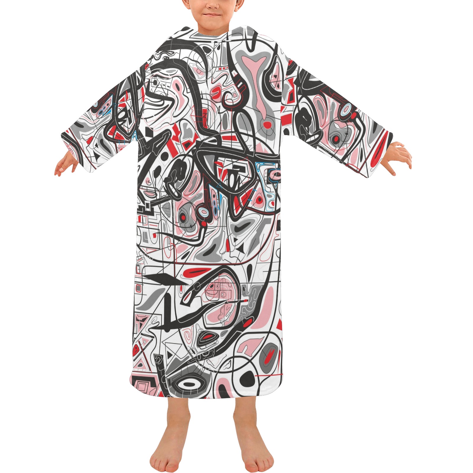 Model 2 Blanket Robe with Sleeves for Kids