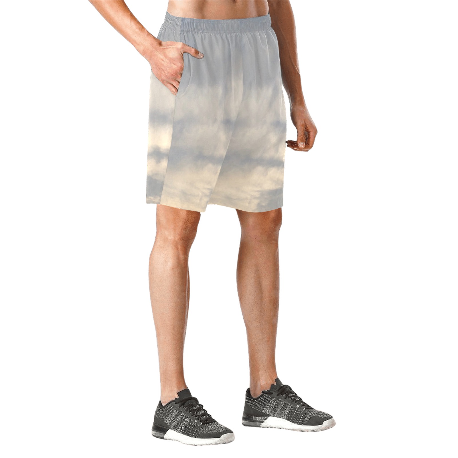 Rippled Cloud Collection Men's All Over Print Elastic Beach Shorts (Model L20)