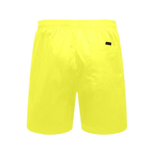 color maximum yellow Men's Mid-Length Beach Shorts (Model L51)