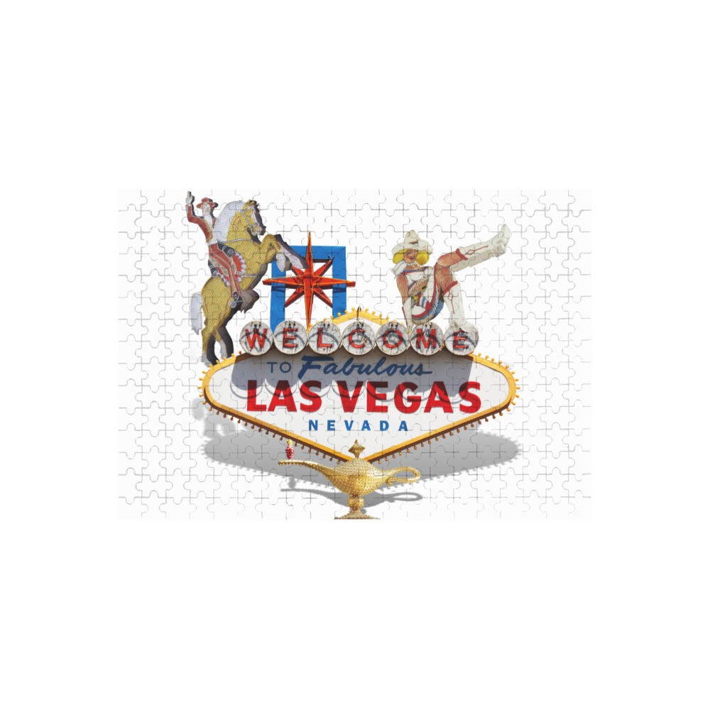 Las Vegas Welcome Sign Icons 300-Piece Wooden Photo Puzzles