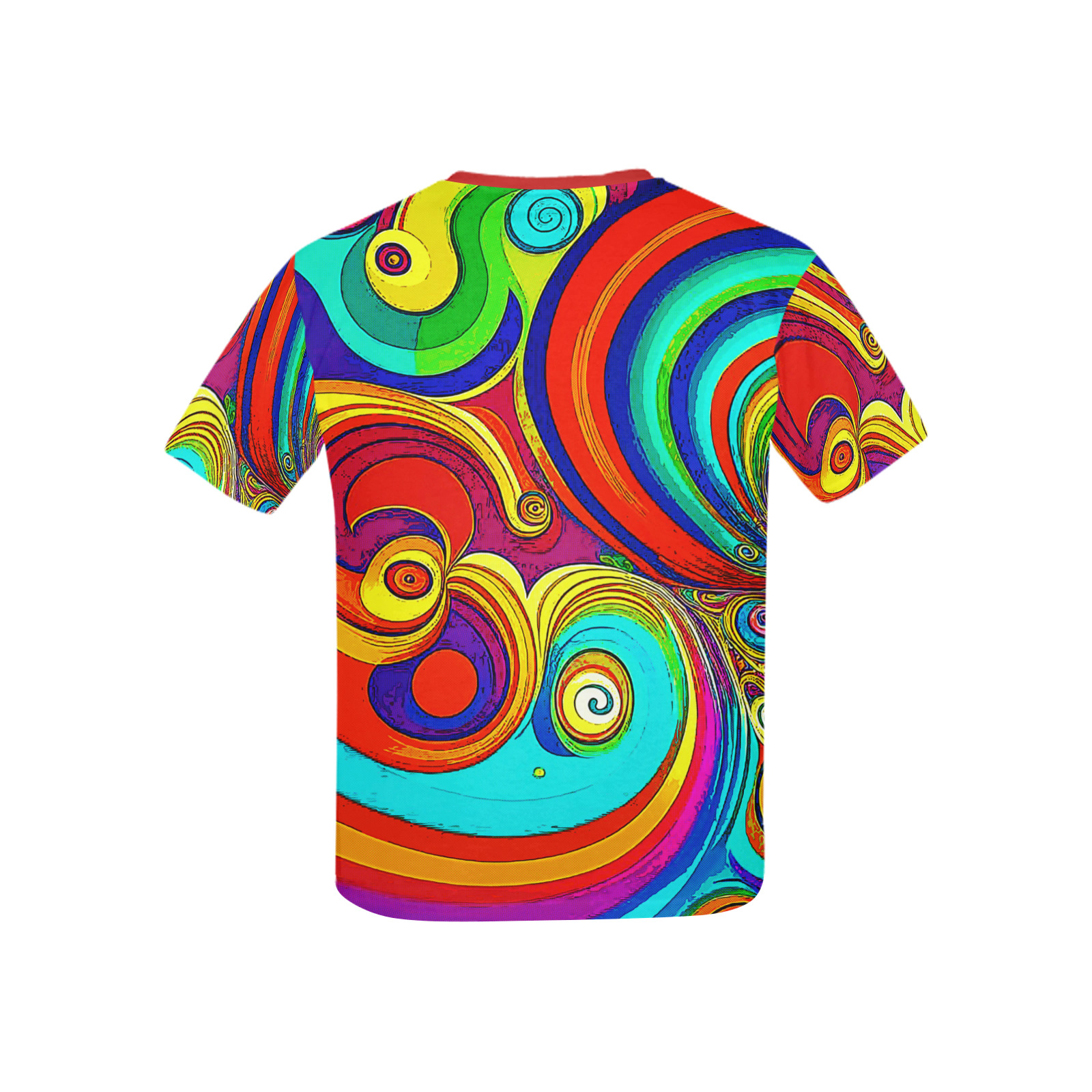 Colorful Groovy Rainbow Swirls Kids' All Over Print T-shirt (USA Size) (Model T40)