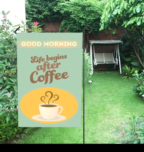 life begins with coffee Garden Flag 28''x40'' (Two Sides Printing)
