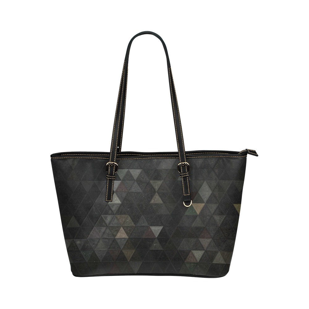mosaic triangle 26 Leather Tote Bag/Small (Model 1651)