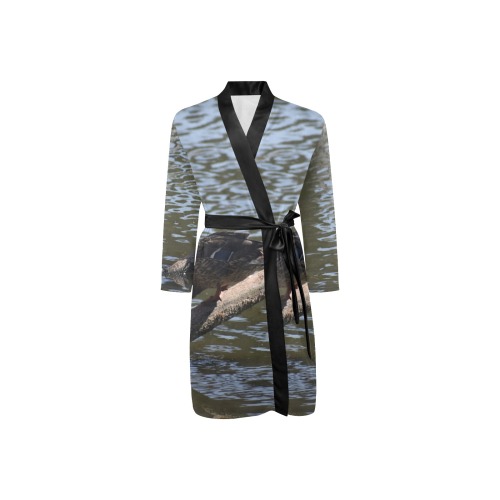 A Thirsty Duck Men's Long Sleeve Belted Night Robe (Model H56)