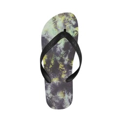 Green and black colorful marbling Flip Flops for Men/Women (Model 040)