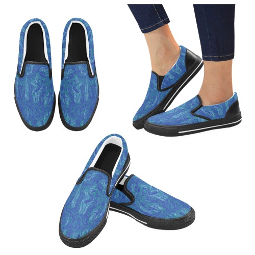 ocean storms b Slip-on Canvas Shoes for Kid (Model 019)