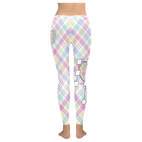 rainbowplaidleggings Women's Low Rise Leggings (Invisible Stitch) (Model L05)