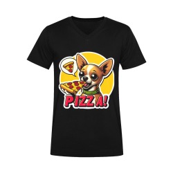 CHIHUAHUA EATING PIZZA 11 Men's V-Neck T-shirt (USA Size) (Model T10)