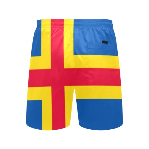 Flag of Åland Islands Men's Mid-Length Beach Shorts (Model L51)