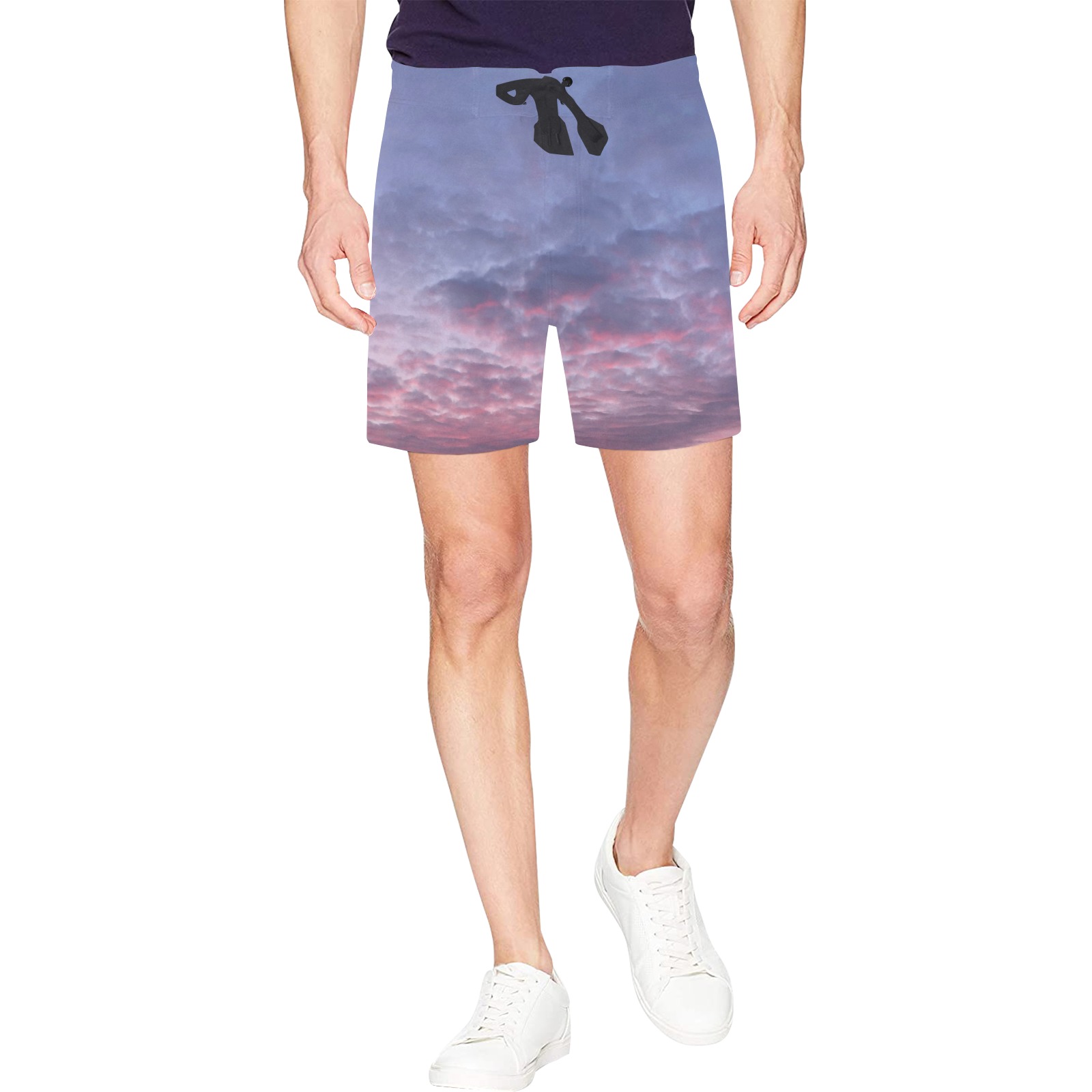 Morning Purple Sunrise Collection Men's Mid-Length Beach Shorts (Model L47)